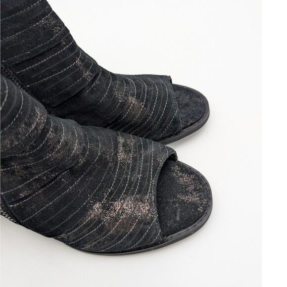 David Tate Sideview Block Heel Sandal Women's Black Metallic Size US9N EU39.5 - Picture 9 of 12